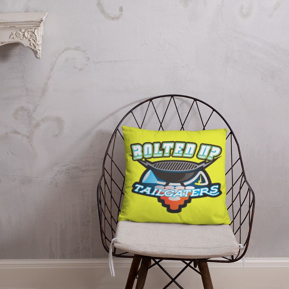 Half Bolted Up Tailgaters & Half Bolts Emoji Throw Pillow