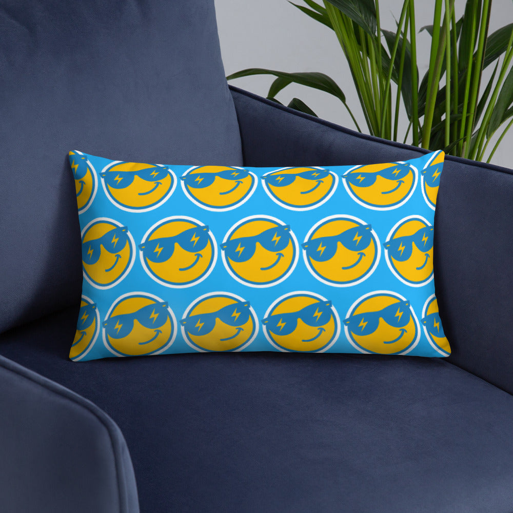 Half Bolted Up Tailgaters & Half Bolts Emoji Throw Pillow