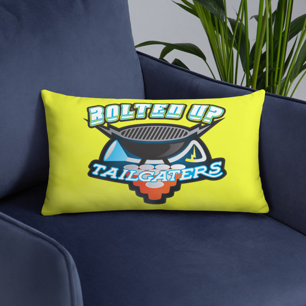 Half Bolted Up Tailgaters & Half Bolts Emoji Throw Pillow