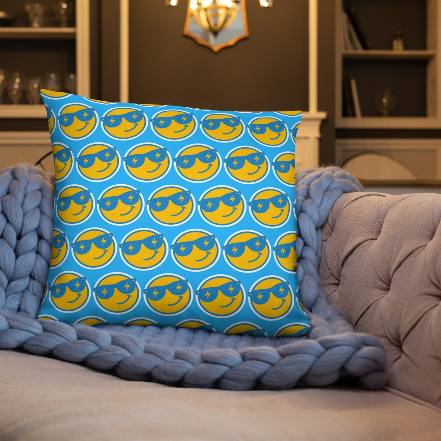 Half Bolted Up Tailgaters & Half Bolts Emoji Throw Pillow